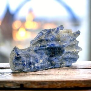 Large Sodalite Dragon Head Crystal Gemstone Carving